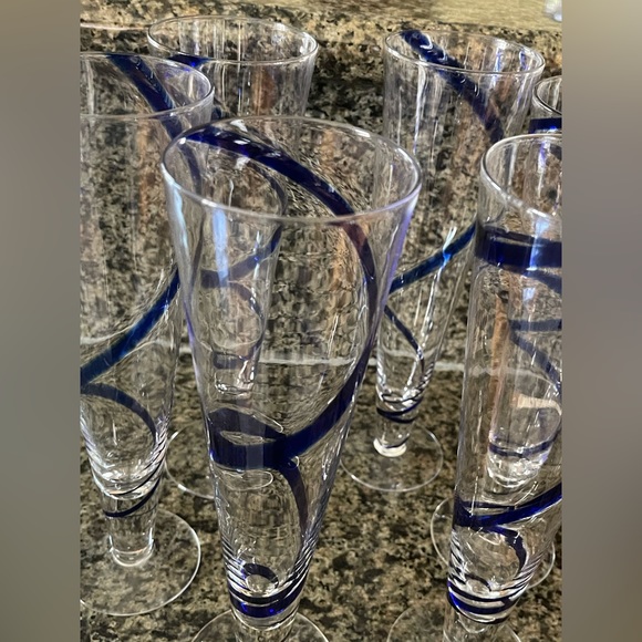 Mouthblown Other - Tall Footed Beer Glass Set 6